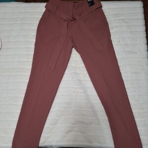 Chic Mauve Belted Women's Pants.